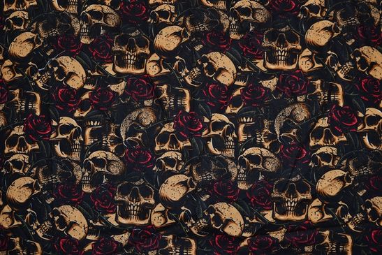 Baumwollstoff Skulls