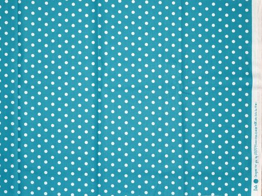 Baumwollstoff türkis mit Punkten