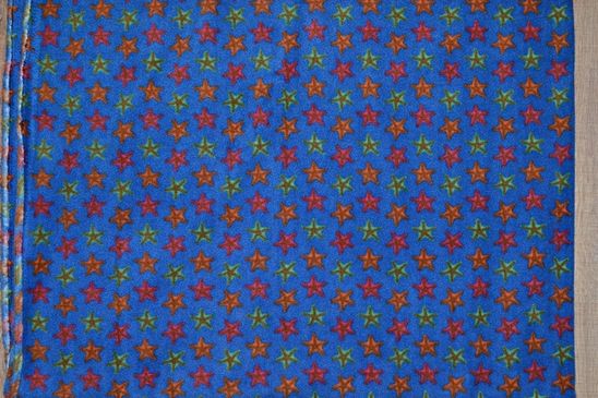 Fleece blau mit Sternen