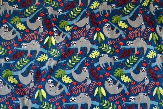 Fleece Faultiere blau